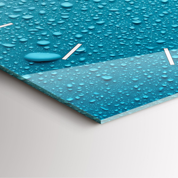 Čtvercové nástěnné hodiny Kapky vody na skle