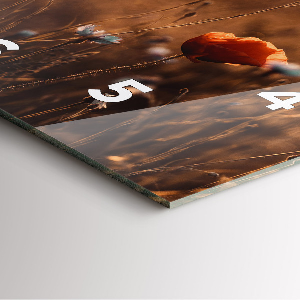 Čtvercové nástěnné hodiny Východ slunce na poli