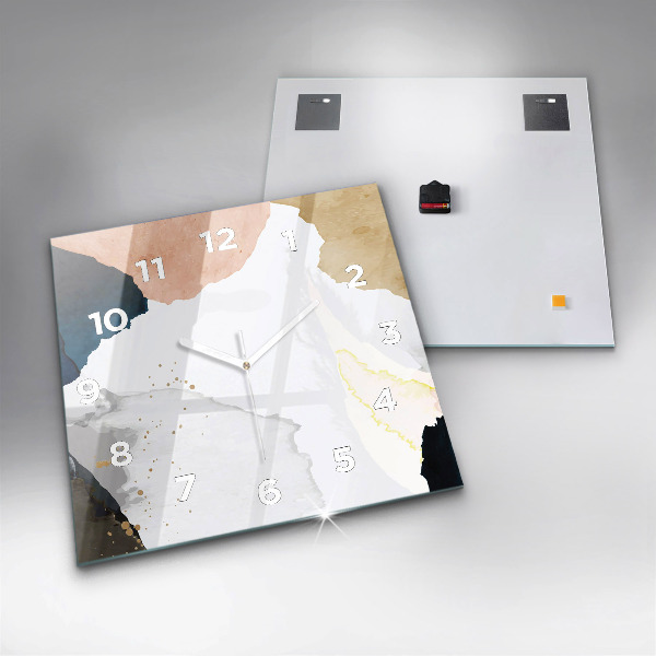 Čtvercové nástěnné hodiny Skvrny abstraktní