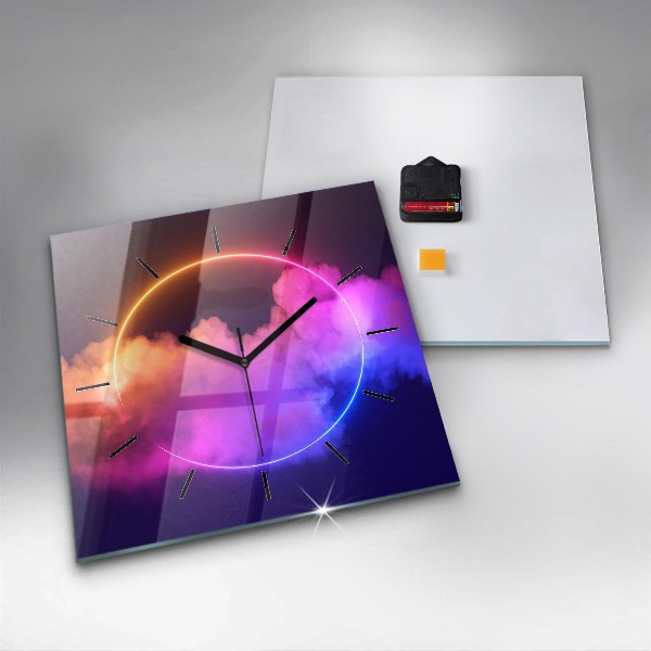 Čtvercové nástěnné hodiny 3D kouřová abstrakce