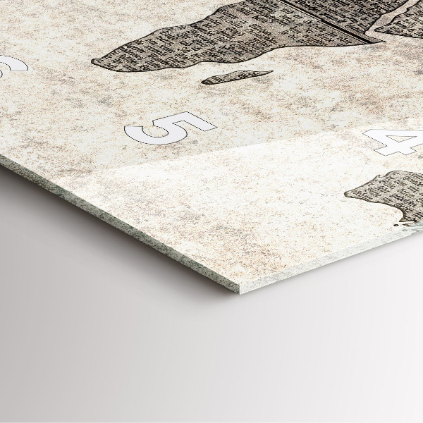 Čtvercové nástěnné hodiny Noviny s mapou světa