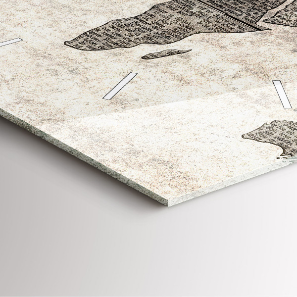 Čtvercové nástěnné hodiny Noviny s mapou světa