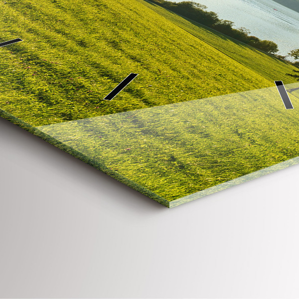 Čtvercové nástěnné hodiny Hory a pole