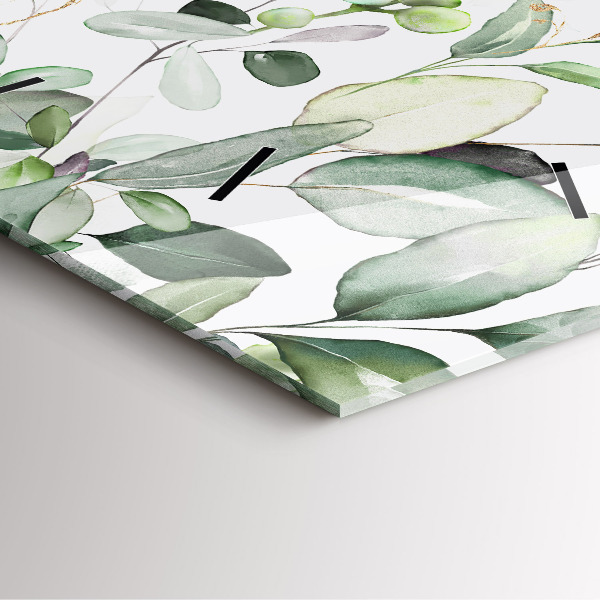 Čtvercové nástěnné hodiny Listy rostlin