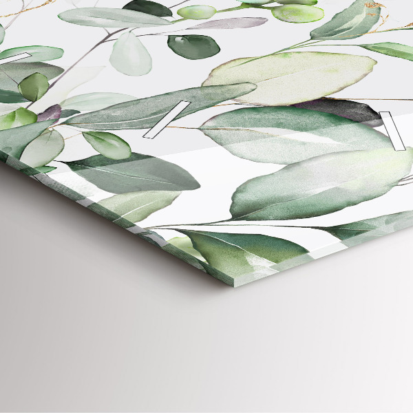 Čtvercové nástěnné hodiny Listy rostlin