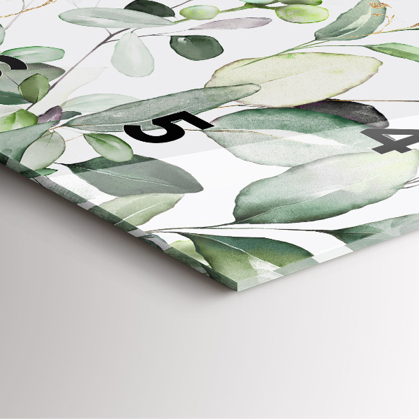 Čtvercové nástěnné hodiny Listy rostlin