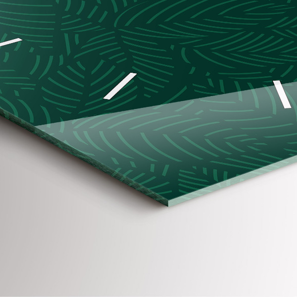 Čtvercové nástěnné hodiny Vzor listů