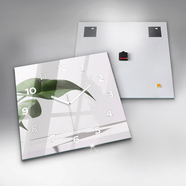 Čtvercové nástěnné hodiny Abstraktní listy