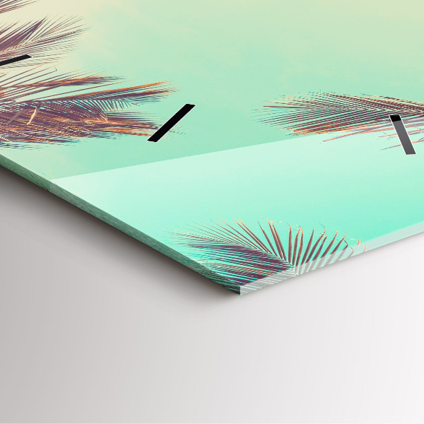 Čtvercové nástěnné hodiny Tropické palmy