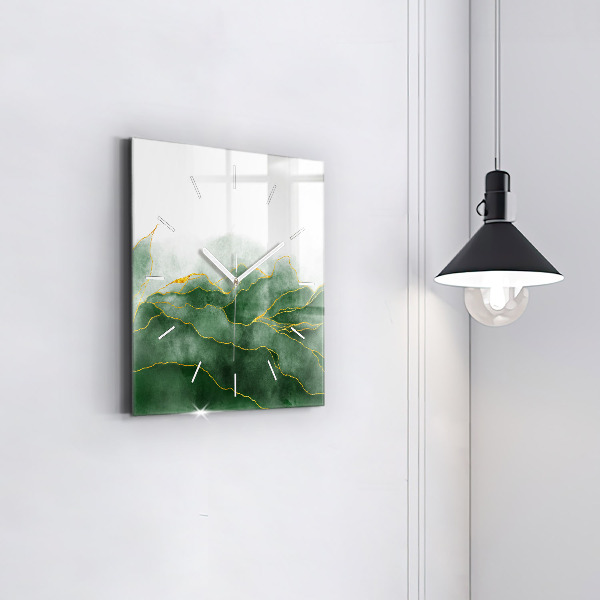 Čtvercové nástěnné hodiny Abstraktní listy