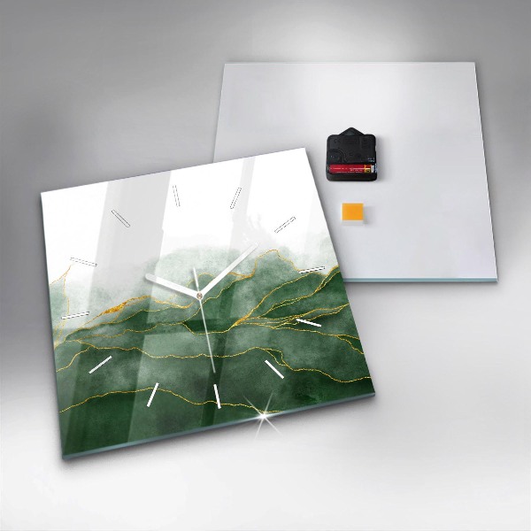 Čtvercové nástěnné hodiny Abstraktní listy