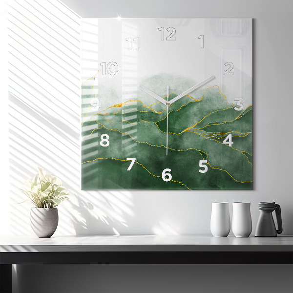 Čtvercové nástěnné hodiny Abstraktní listy