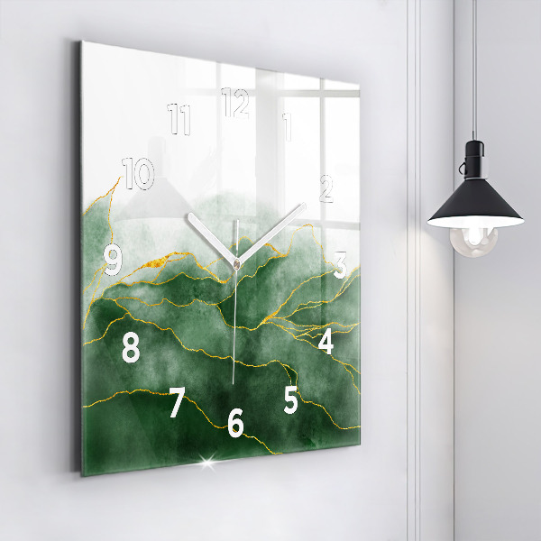 Čtvercové nástěnné hodiny Abstraktní listy