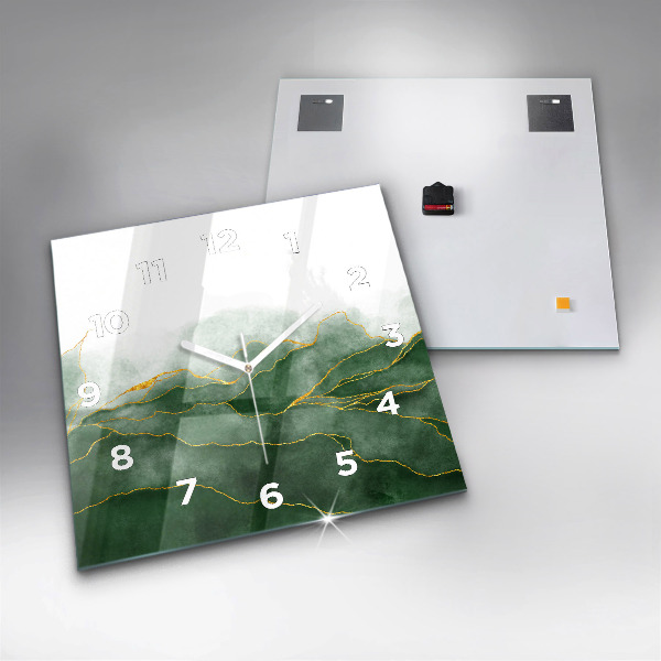 Čtvercové nástěnné hodiny Abstraktní listy