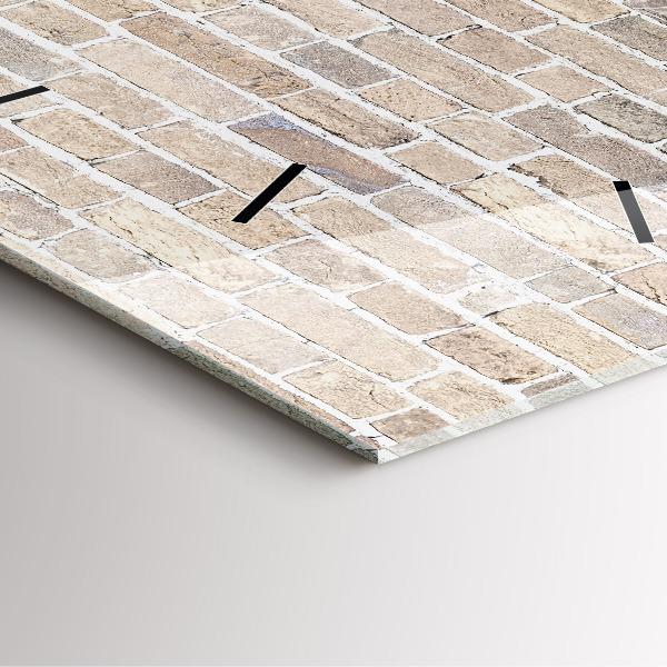 Čtvercové nástěnné hodiny Cihlová zeď