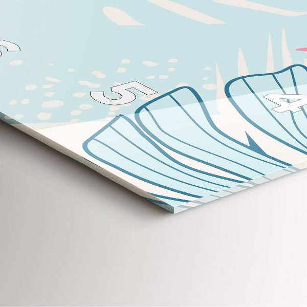 Čtvercové nástěnné hodiny Pastelové listy - tropy