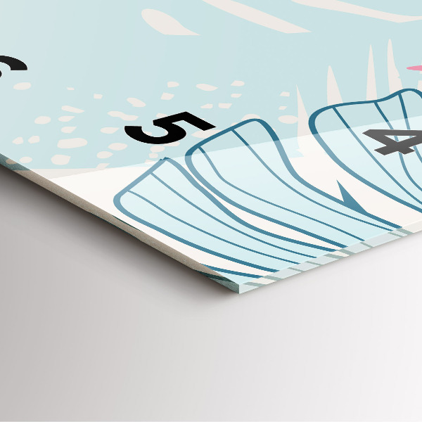 Čtvercové nástěnné hodiny Pastelové listy - tropy