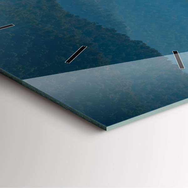 Skleněné hodiny čtvercové Abstraktní horská krajina