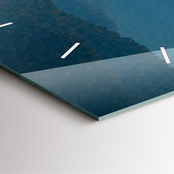 Skleněné hodiny čtvercové Abstraktní horská krajina