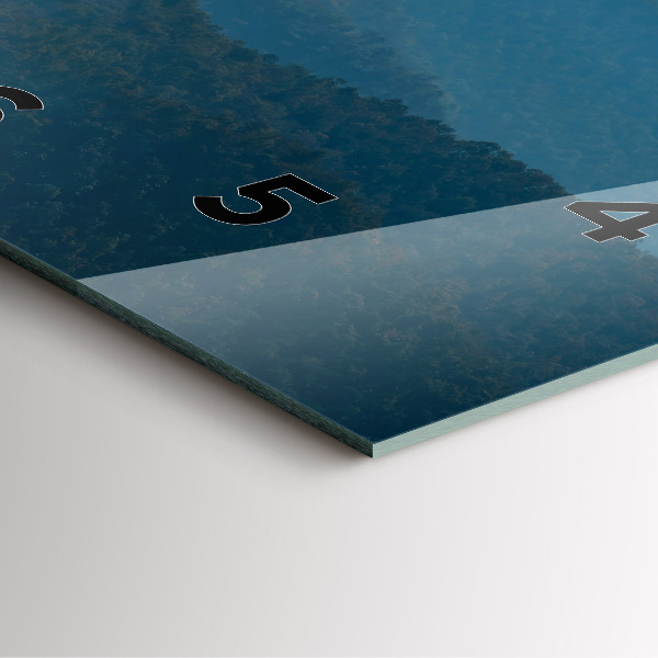 Skleněné hodiny čtvercové Abstraktní horská krajina