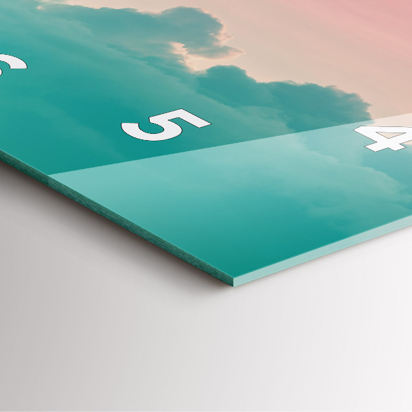 Skleněné hodiny čtvercové Sklon oblohy a hor