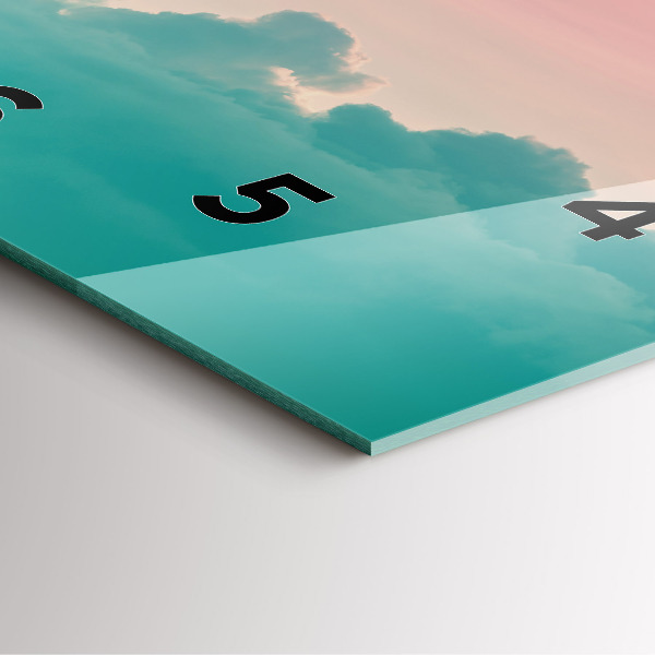 Skleněné hodiny čtvercové Sklon oblohy a hor