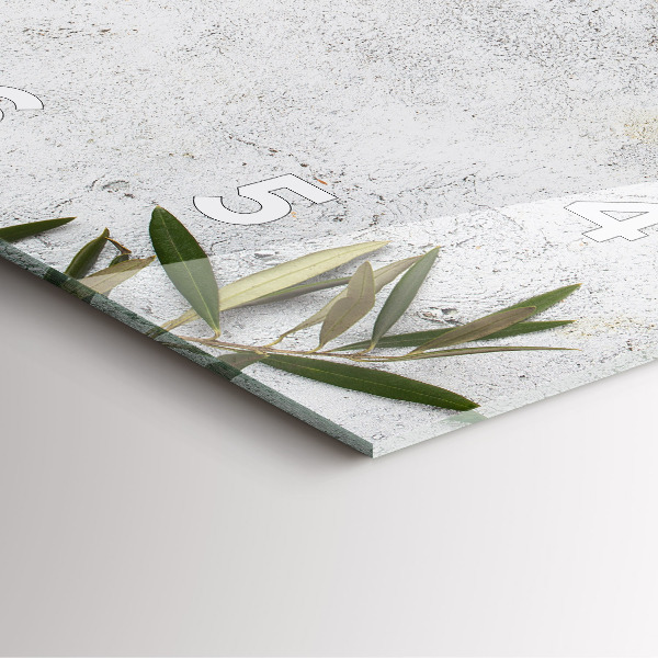 Skleněné hodiny čtvercové Minimalistické olivy