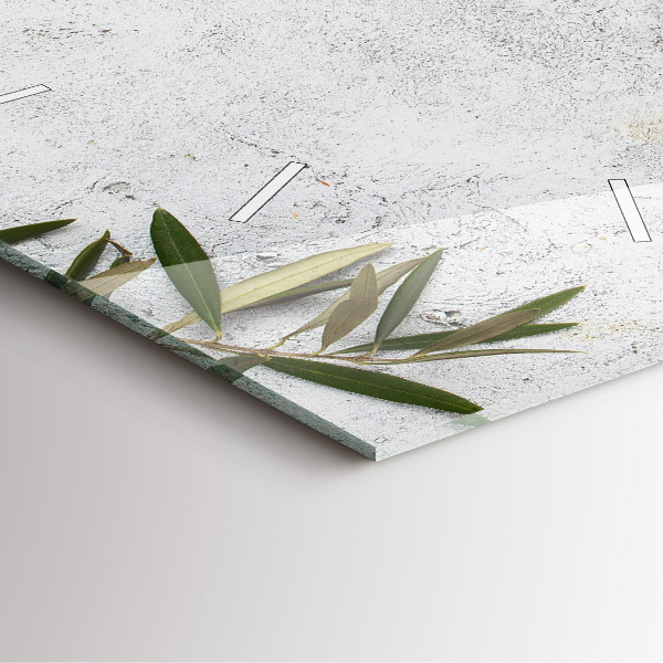 Skleněné hodiny čtvercové Minimalistické olivy