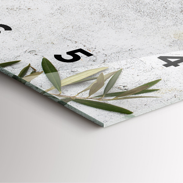 Skleněné hodiny čtvercové Minimalistické olivy