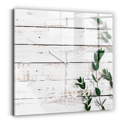 Skleněné hodiny čtvercové Lehká dřevěná prkna