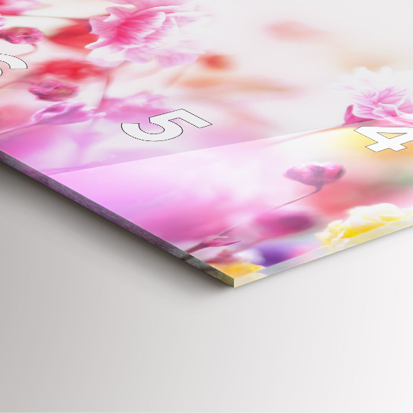 Skleněné hodiny čtvercové Květiny na louce