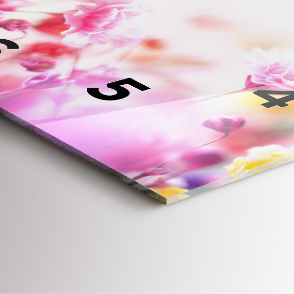 Skleněné hodiny čtvercové Květiny na louce