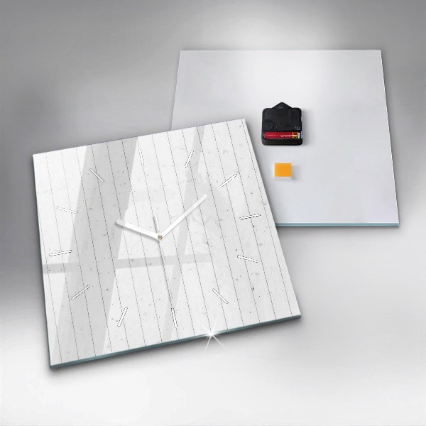 Skleněné hodiny čtvercové Vzor dřevěných panelů