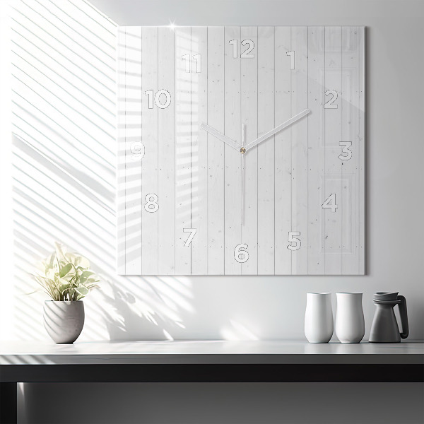 Skleněné hodiny čtvercové Vzor dřevěných panelů