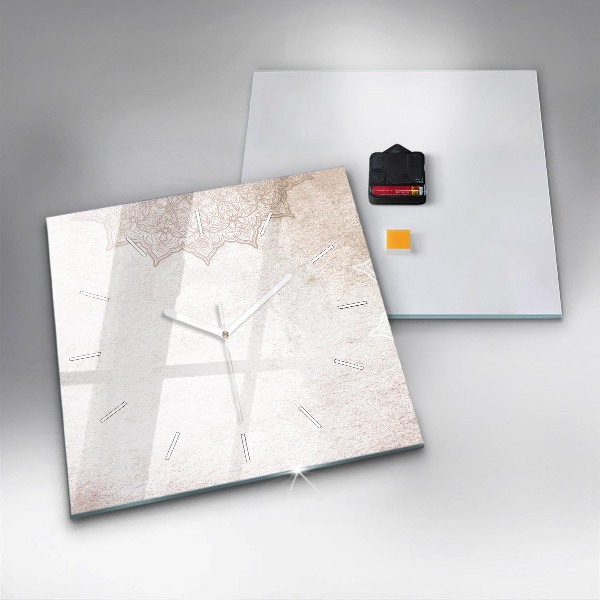 Skleněné hodiny čtvercové Dekorativní vzor