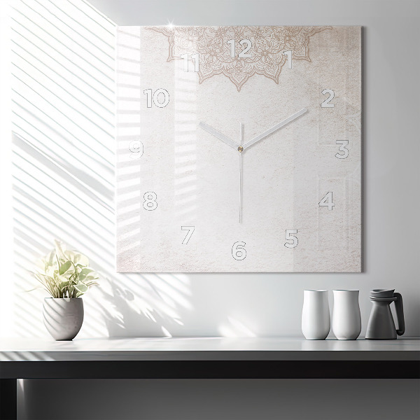 Skleněné hodiny čtvercové Dekorativní vzor