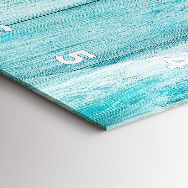 Skleněné hodiny čtvercové Modré staré dřevo