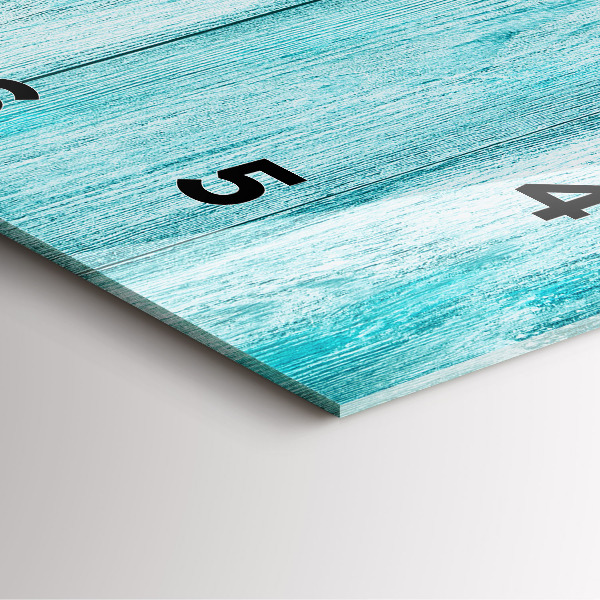 Skleněné hodiny čtvercové Modré staré dřevo