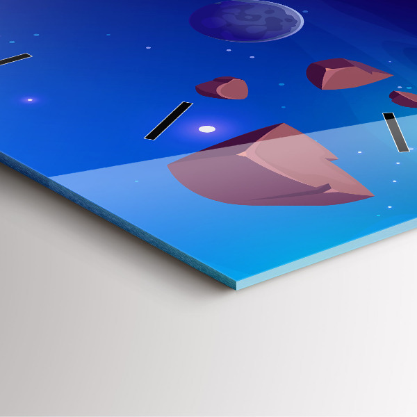 Skleněné hodiny čtvercové Galaxie planet