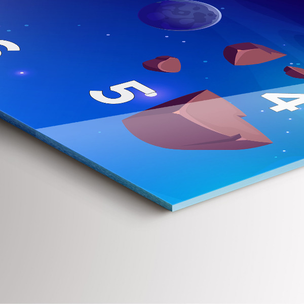 Skleněné hodiny čtvercové Galaxie planet