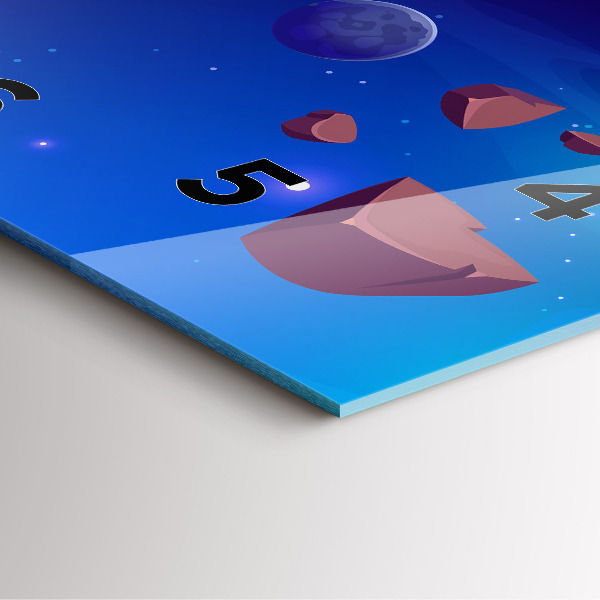 Skleněné hodiny čtvercové Galaxie planet