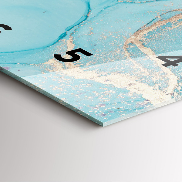 Skleněné hodiny čtvercové Dekorativní mramor