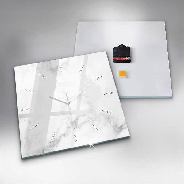 Skleněné hodiny čtvercové Elegantní mramor