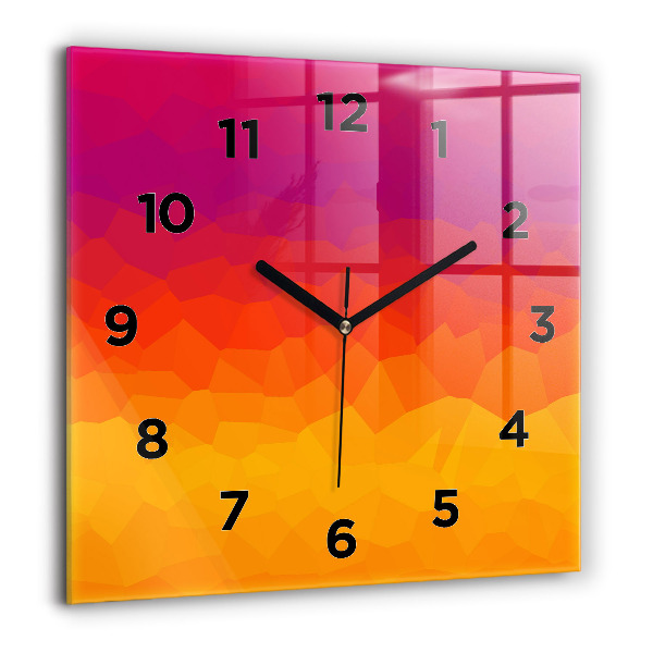 Skleněné hodiny čtvercové Barevná abstrakce