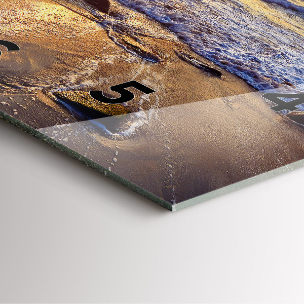 Skleněné hodiny čtvercové Západ slunce na pláži