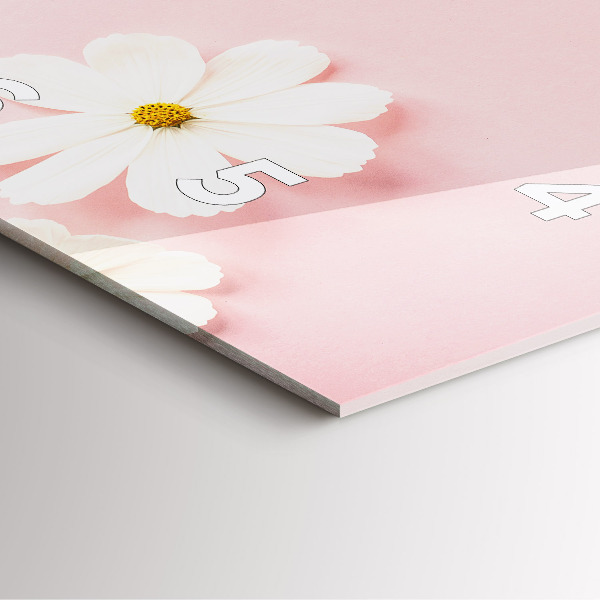 Skleněné hodiny čtvercové Květy sedmikrásek