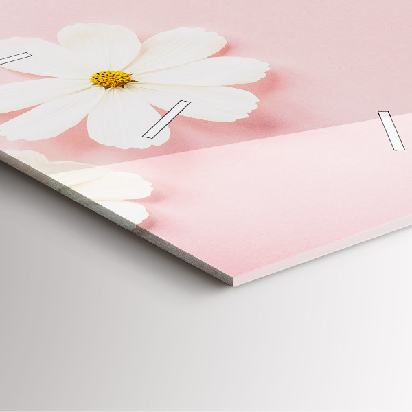 Skleněné hodiny čtvercové Květy sedmikrásek