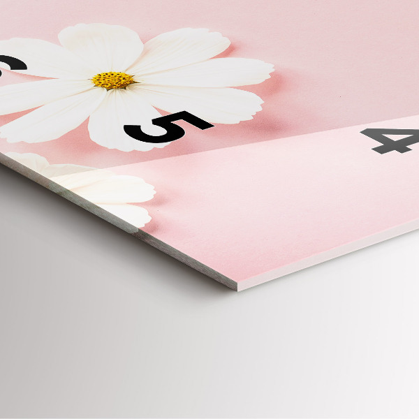 Skleněné hodiny čtvercové Květy sedmikrásek