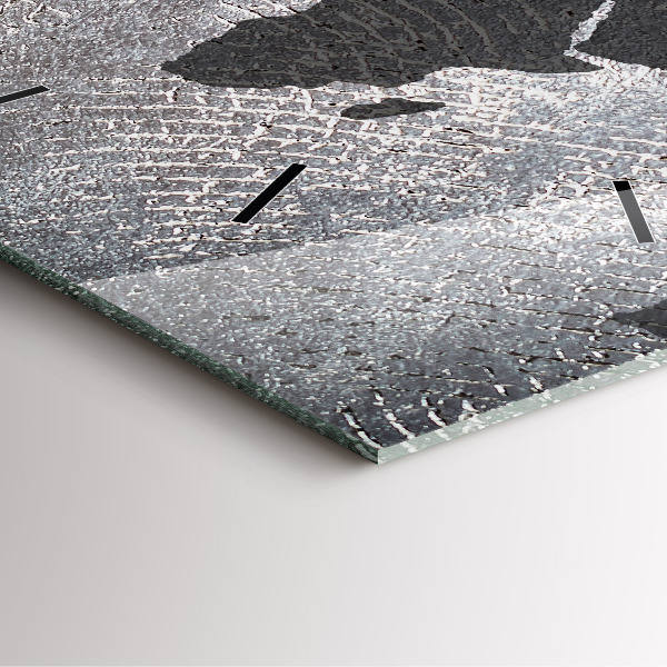 Skleněné hodiny čtvercové Betonová mapa světa