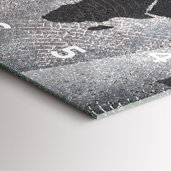 Skleněné hodiny čtvercové Betonová mapa světa